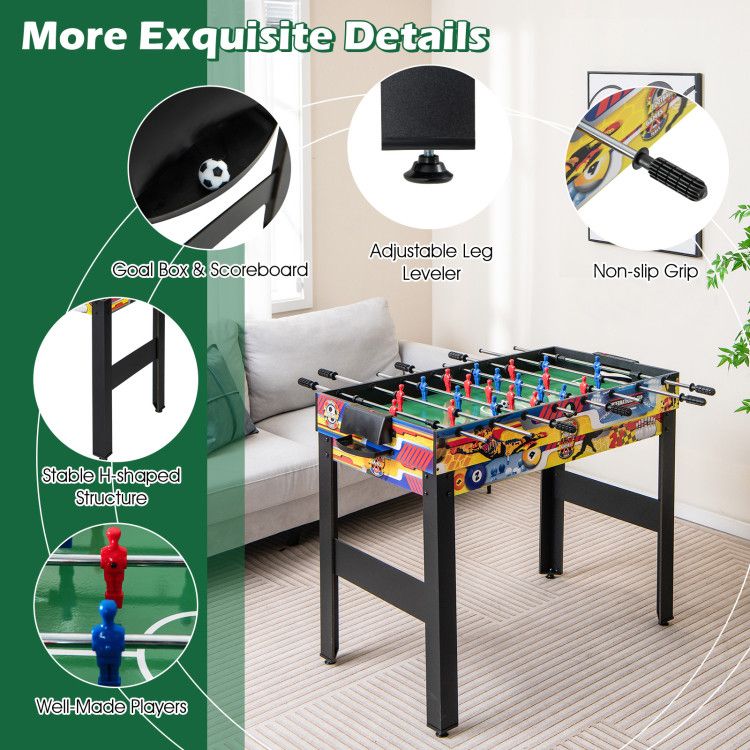 12-in-1 Combo Game Set with Foosball Air Hockey Pool Chess and Ping Pong Doba