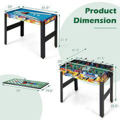 12-in-1 Combo Game Set with Foosball Air Hockey Pool Chess and Ping Pong Doba