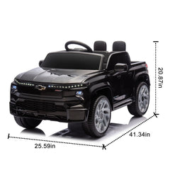 12V Kids Ride on Car W/Parents Control,Licensed Chevrolet Silverado,Four-wheel suspension,LED Lights,Bluetooth,music,USB,MP3,Power display,speeds 1.86-3.11MPH For kids aged 2-5. Doba