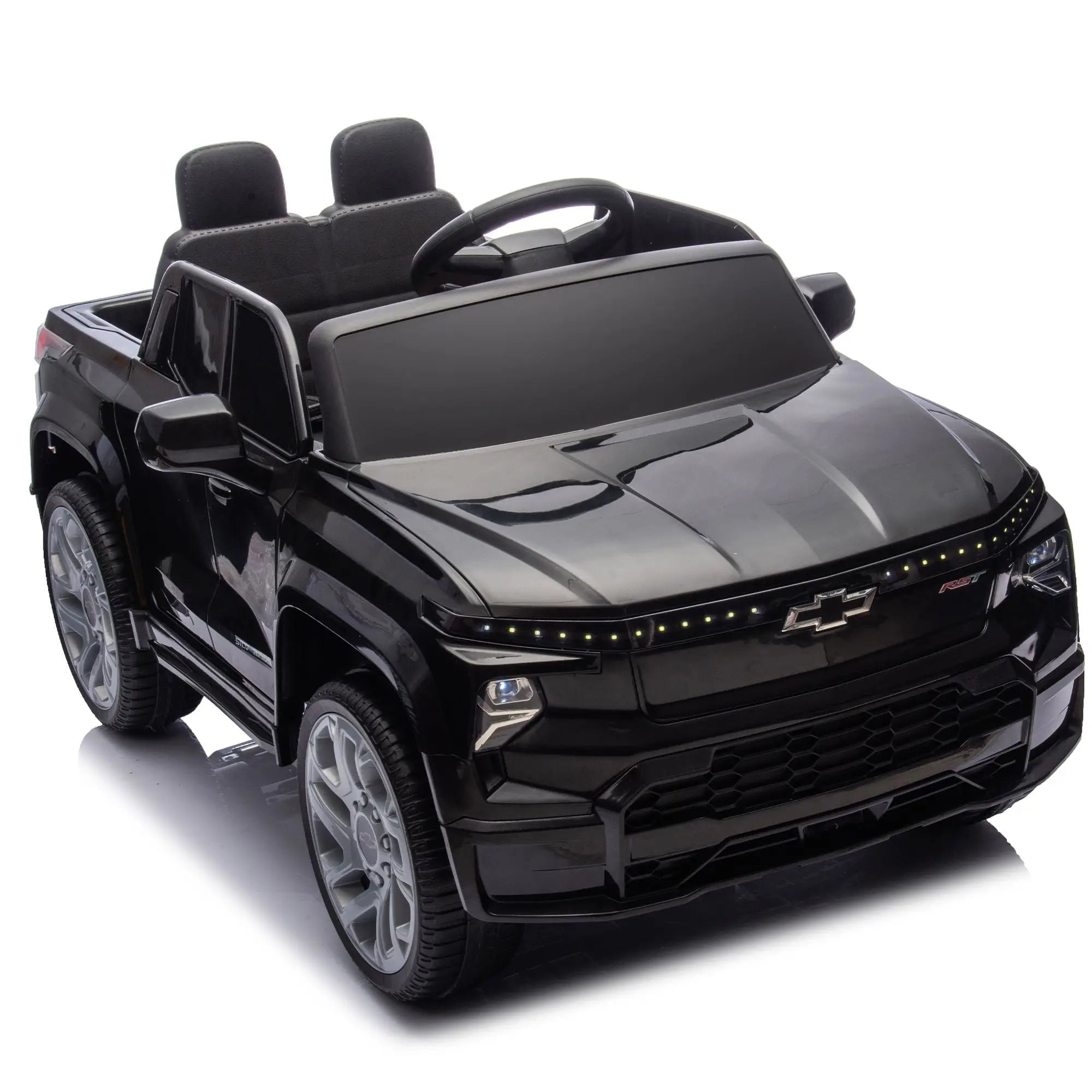 12V Kids Ride on Car W/Parents Control,Licensed Chevrolet Silverado,Four-wheel suspension,LED Lights,Bluetooth,music,USB,MP3,Power display,speeds 1.86-3.11MPH For kids aged 2-5. Doba