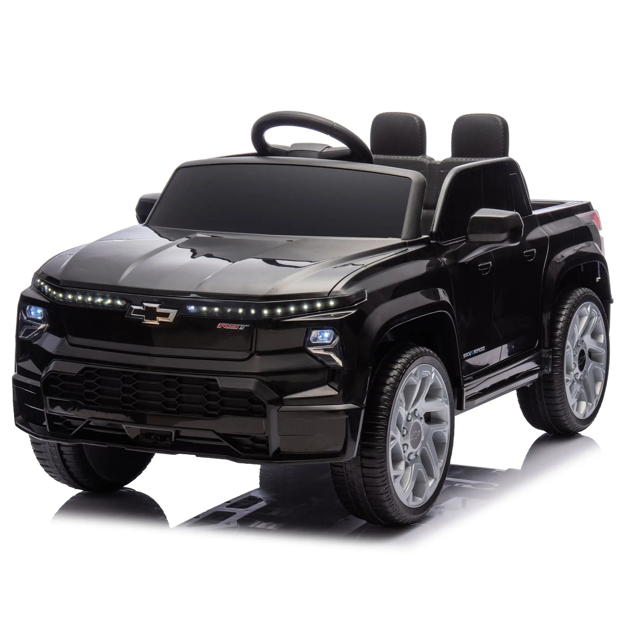12V Kids Ride on Car W/Parents Control,Licensed Chevrolet Silverado,Four-wheel suspension,LED Lights,Bluetooth,music,USB,MP3,Power display,speeds 1.86-3.11MPH For kids aged 2-5. Doba