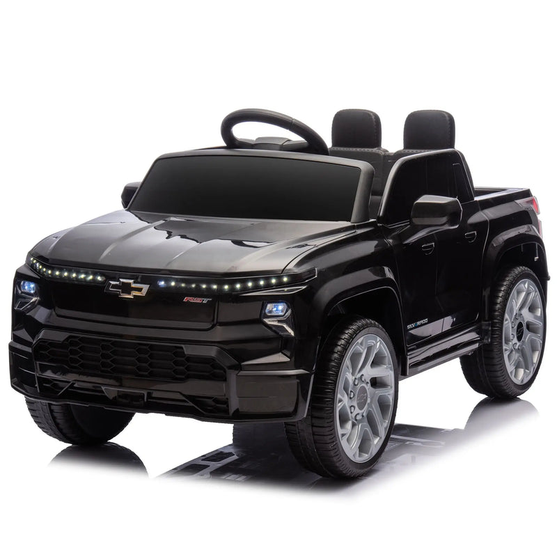 12V Kids Ride on Car W/Parents Control,Licensed Chevrolet Silverado,Four-wheel suspension,LED Lights,Bluetooth,music,USB,MP3,Power display,speeds 1.86-3.11MPH For kids aged 2-5. Doba