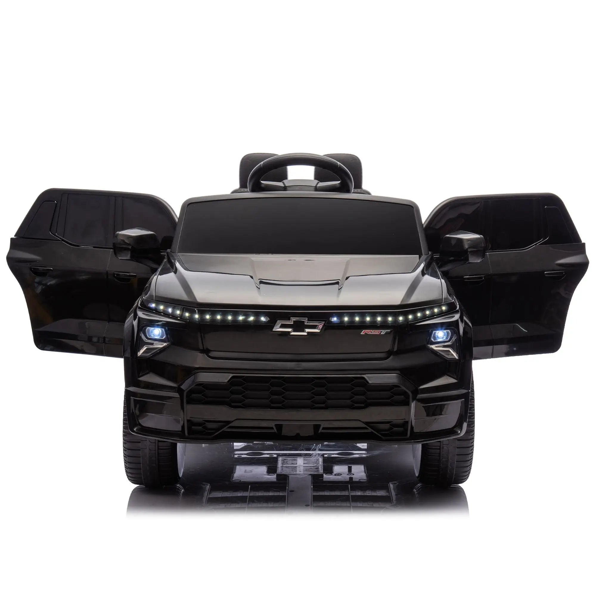 12V Kids Ride on Car W/Parents Control,Licensed Chevrolet Silverado,Four-wheel suspension,LED Lights,Bluetooth,music,USB,MP3,Power display,speeds 1.86-3.11MPH For kids aged 2-5. Doba