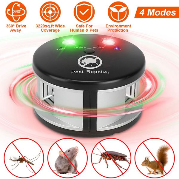 360° Ultrasonic Pest Repeller - Electronic Plug-in Mouse Chaser for Effective Indoor Pest Control Doba