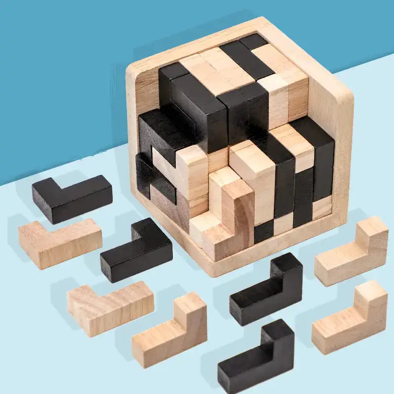 3D Wooden Cube Puzzle Toy Buyers Bargain Club