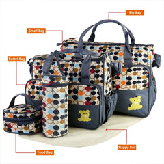 5PCS Baby Nappy Diaper Bags Set Doba