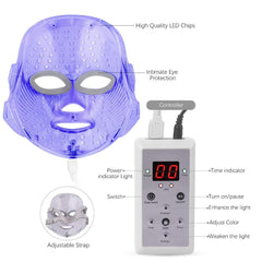 7 Colors LED Facial Mask with EMS Technology - Professional Red Light Therapy for Home Use Doba