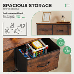 Bedroom Dresser with 9 Fabric Drawers Doba