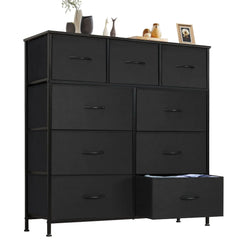 Bedroom Dresser with 9 Fabric Drawers Doba
