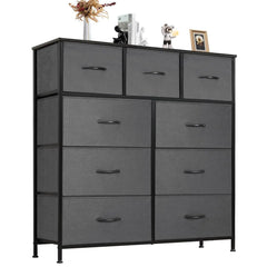 Bedroom Dresser with 9 Fabric Drawers Doba