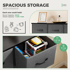 Bedroom Dresser with 9 Fabric Drawers Doba
