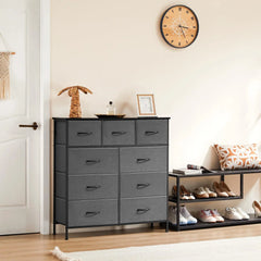 Bedroom Dresser with 9 Fabric Drawers Doba