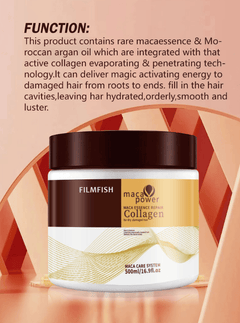 Collagen Hair Treatment Deep Repair Conditioning Argan Oil Collagen Hair Mask Essence for Dry Damaged Hair Doba