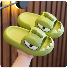 Cute Cartoon Monster Slippers – Non-Slip Platform Slides for Kids & Adults" Buyers Bargain Club