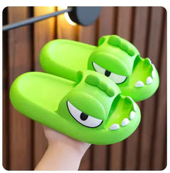 Cute Cartoon Monster Slippers – Non-Slip Platform Slides for Kids & Adults" Buyers Bargain Club