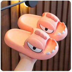 Cute Cartoon Monster Slippers – Non-Slip Platform Slides for Kids & Adults" Buyers Bargain Club