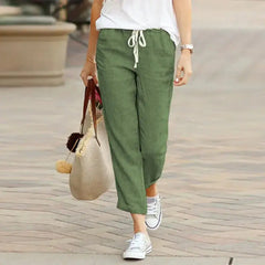 Drawstring Elastic Waist Pants Zendrop