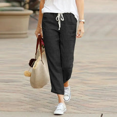 Drawstring Elastic Waist Pants Zendrop