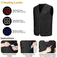 Heat Jacket Vest 3 Heating Gear Adjustable USB Doba