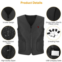 Heat Jacket Vest 3 Heating Gear Adjustable USB Doba