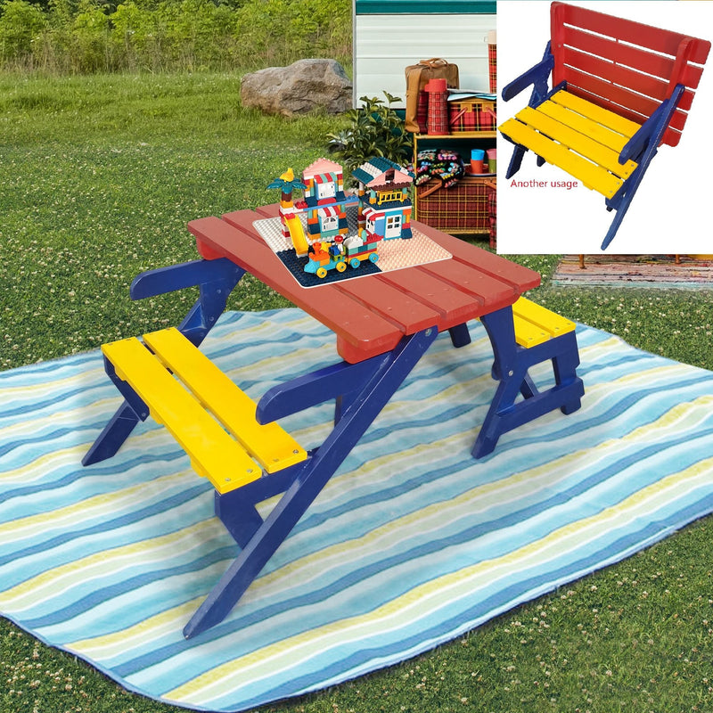 KID'S MULTI-FUNCTIONAL ARM CHAIR;  TABLE+ 2 BENCHES; All-in-one Doba