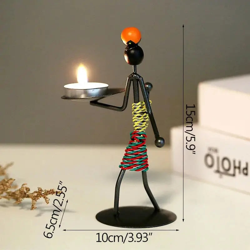 Nordic Metal Abstract Character Candle Holder Buyers Bargain Club