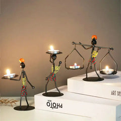 Nordic Metal Abstract Character Candle Holder Buyers Bargain Club