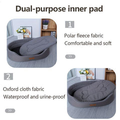 Orthopedic Dog Bed for Medium Dogs – Ultra-Comfortable Pet Couch with Removable Washable Cover, Waterproof Lining & Non-Skid Bottom, Grey Doba