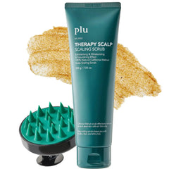PLU Therapy Scalp Scaling Scrub with Silicone Scalp Massager Brush - Walnut Scalp Scrubber Gel for Oily Scalp and Dandruff - Scalp Exfoliating & Deep Cleansing Combo Set Buyers Bargain Club