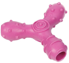 Pet Life 'Tri-Chew' Treat Dispensing and Chewing Interactive TPR Dog Toy Doba