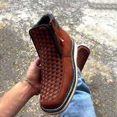 Retro Hand-Woven Cowboy Boots ZENDROP