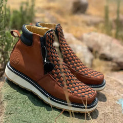 Retro Hand-Woven Cowboy Boots ZENDROP
