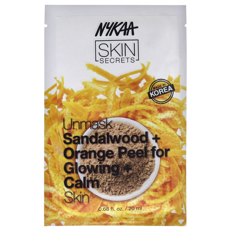Skin Secrets Hydrating Sheet Mask - Sandalwood and Orange Peel by Nykaa Naturals for Women - 1 Pc Mask Doba