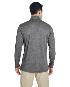 UltraClub 8618 Men's Cool & Dry Heathered Performance Quarter-Zip Doba