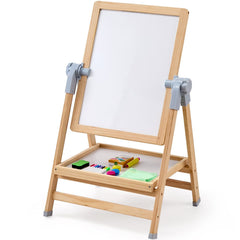 VEVOR 2-in-1 Kids Art Easel Double-Sided Wooden Magnetic Whiteboard Chalkboard Doba
