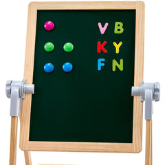 VEVOR 2-in-1 Kids Art Easel Double-Sided Wooden Magnetic Whiteboard Chalkboard Doba
