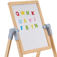 VEVOR 2-in-1 Kids Art Easel Double-Sided Wooden Magnetic Whiteboard Chalkboard Doba
