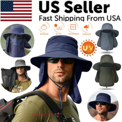 Wide Brim Sun Hat UV Protection Bucket Cap For Hiking Camping Fishing Safari Men Buyers Bargain Club