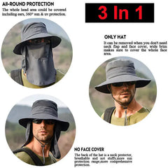 Wide Brim Sun Hat UV Protection Bucket Cap For Hiking Camping Fishing Safari Men Buyers Bargain Club