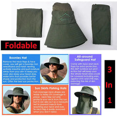 Wide Brim Sun Hat UV Protection Bucket Cap For Hiking Camping Fishing Safari Men Buyers Bargain Club