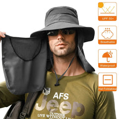 Wide Brim Sun Hat UV Protection Bucket Cap For Hiking Camping Fishing Safari Men Buyers Bargain Club