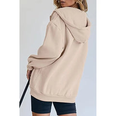 Women's Cute Hoodies Teen Girl Fall Jacket Oversized Sweatshirts Casual Drawstring Clothes Zip Up Y2K Hoodie with Pocket Doba