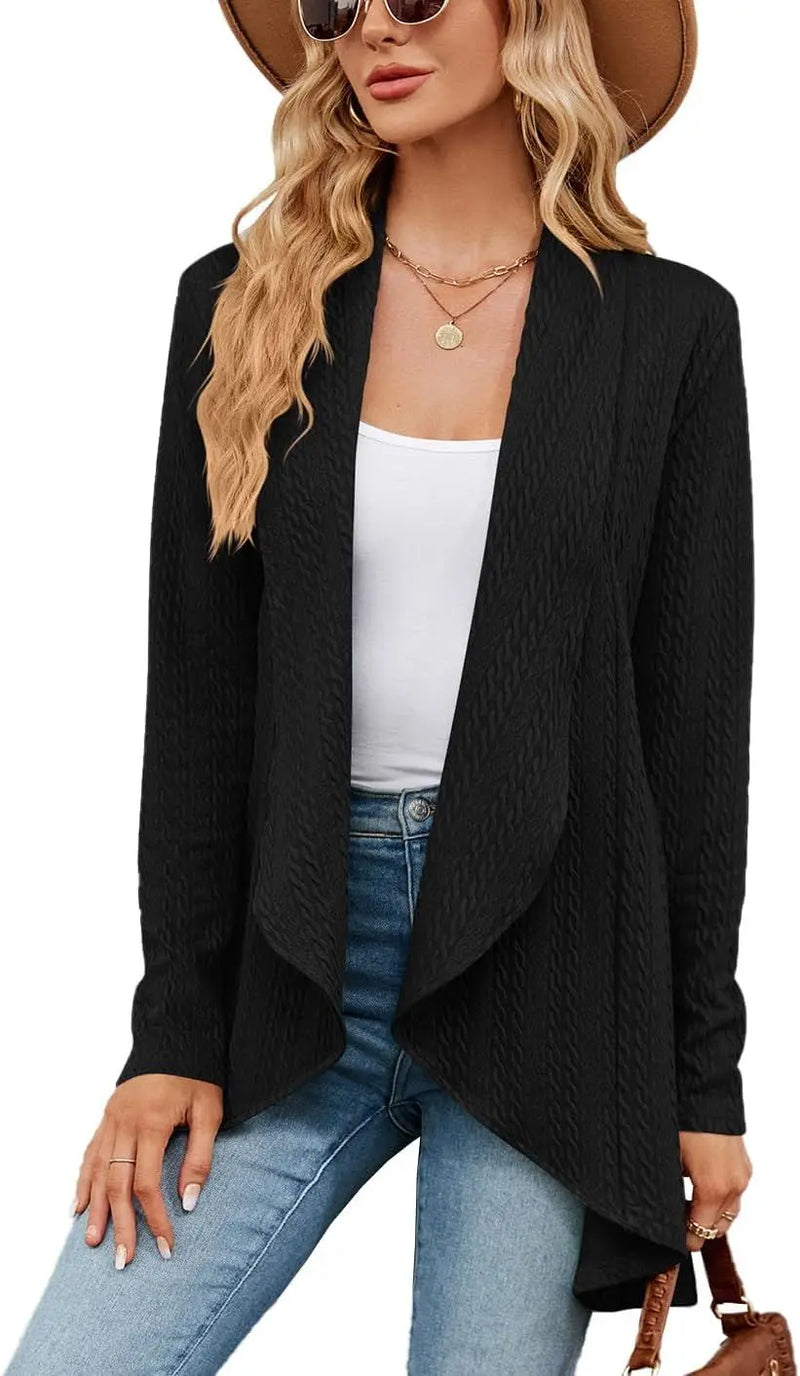 Women's cardigan long sleeved sweater casual lightweight knitted front cardigan, autumn fashion clothing Doba