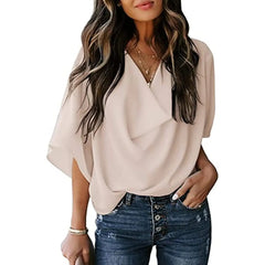Womens Short Sleeve Chiffon Shirt Doba