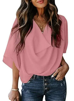 Womens Short Sleeve Chiffon Shirt Doba