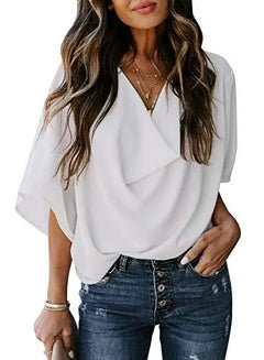 Womens Short Sleeve Chiffon Shirt Doba