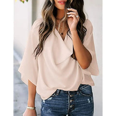 Womens Short Sleeve Chiffon Shirt Doba