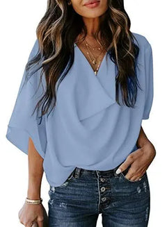 Womens Short Sleeve Chiffon Shirt Doba