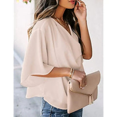 Womens Short Sleeve Chiffon Shirt Doba