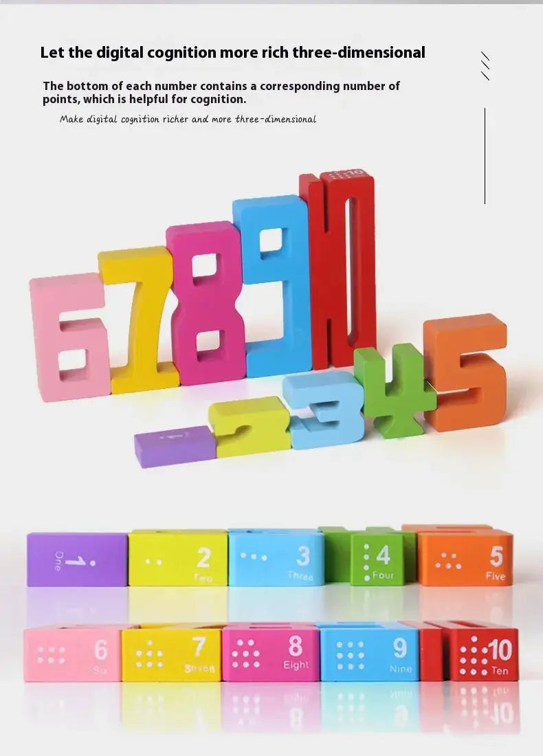 Wooden Number Blocks Set Buyers Bargain Club